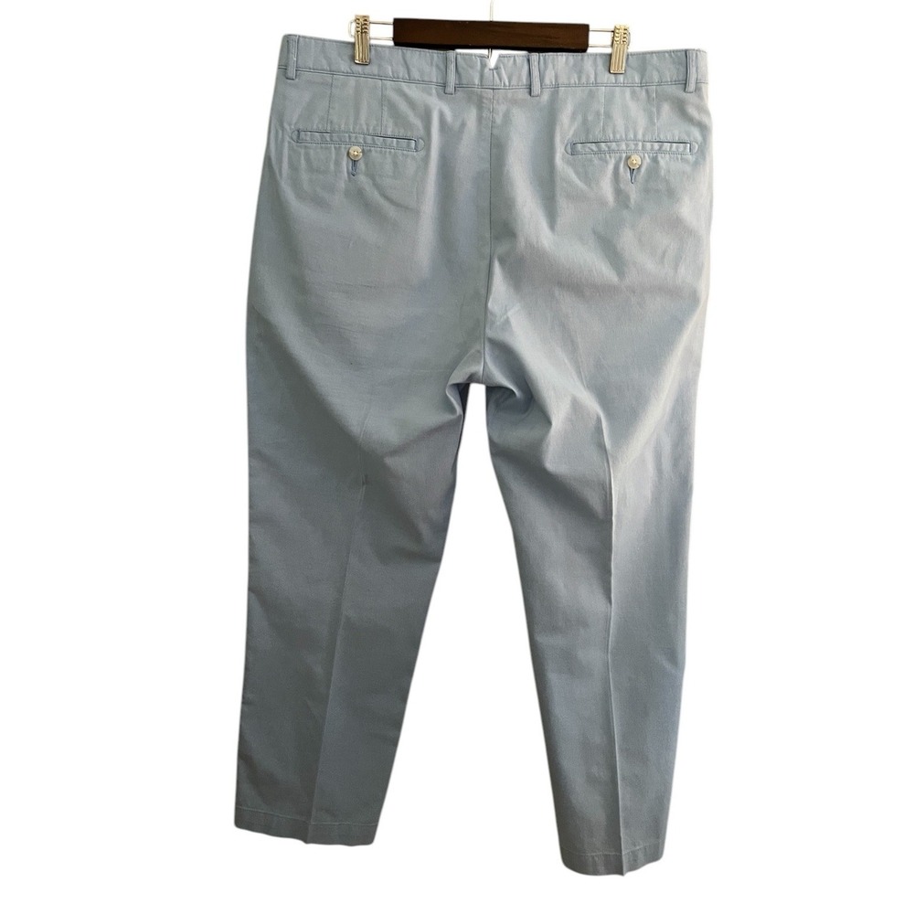 Cremieux Chino Flat Front Cotton Pants Blue Check 38W x 30L - Picture 2 of 8